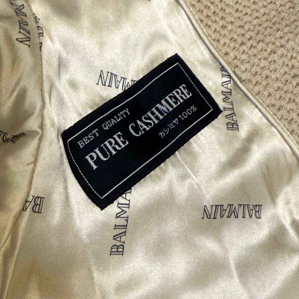 Balmain Paris 100% Cashmere Woven Coat Beige size 4/6 - Picture 12 of 14